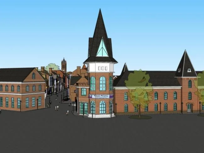 SketchUp Business Model: British Classical Low-Rise Commercial Pedestrian Street Design
