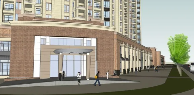 Sketchup Residential Model | High rise residential building, modern style, ground floor commercial, residential building