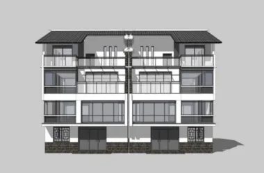 SketchUp Multi-Story Rural Residence Model | Chinese-Style Residential Design-BIM WORLD