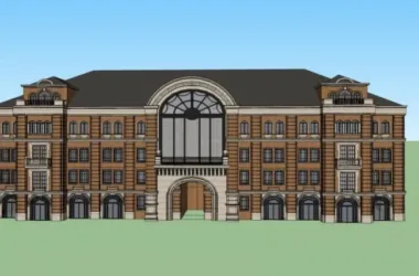 SketchUp Business Model: Multi-Story Classical Style Clubhouse Design-BIM WORLD