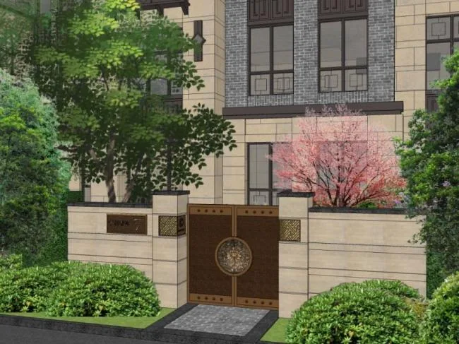 Sketchup Landscape Model | Villa Landscape, Courtyard Landscape, Villa Courtyard, Chinese Style