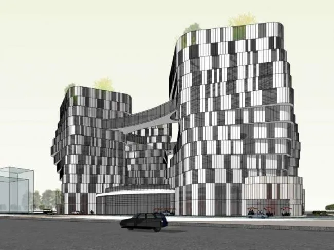 Sketchup Complex Model | Multi story High rise Complex, Office, Ground Floor Commercial, Hotel, Apartment, Modern Style