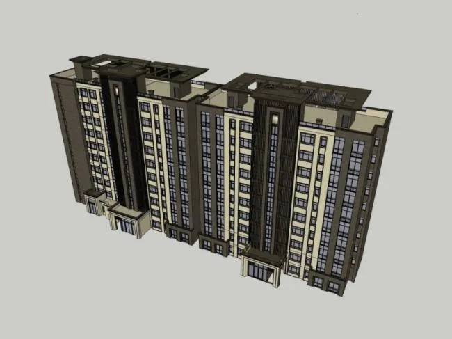 Sketchup Residential Model | High rise Residential Buildings, Modern Style