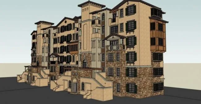 Sketchup Residential Model | Multi story Residence, Mediterranean Style, Classical Style