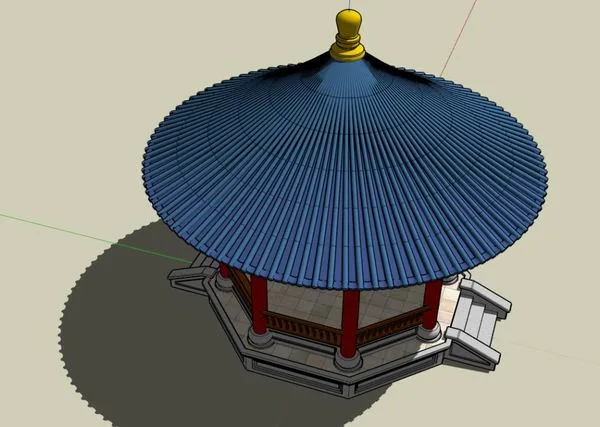 Sketchup Sketch Model | Garden Pavilion, Chinese Style, Sketch