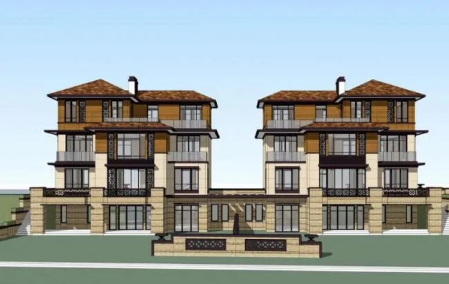 SketchUp Villa Models: Twin and Stacked Villas in Southeast Asian Style