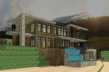 Modern Multi-Story Mountain Villa with Garden | SketchUp Model-BIM WORLD