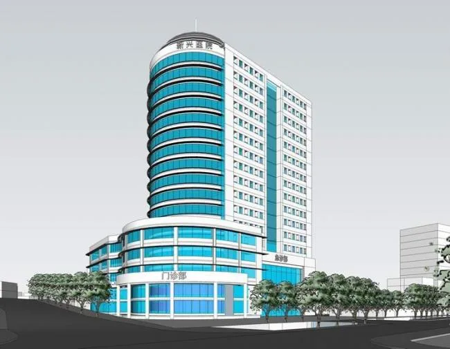 Sketchup Hospital Model | Multi story High rise Hybrid Hospital, Medical Building, Modern Style
