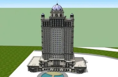 Classical High-Rise Hotel Model in SketchUp-BIM WORLD