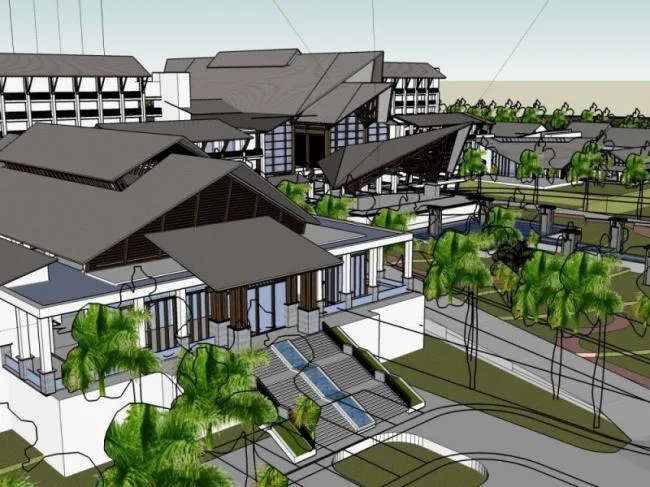Sketchup Hotel Model | Multi story Hotel Complex, Modern Chinese Style