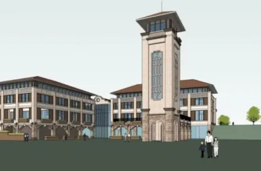 SketchUp Business Model: Multi-Story Classical Style Clubhouse Design-BIM WORLD