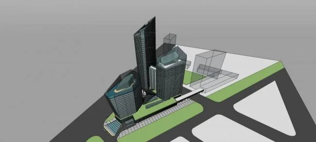 Sketchup Complex Model | Super high-rise commercial complex, office hotel, commercial podium, modern style