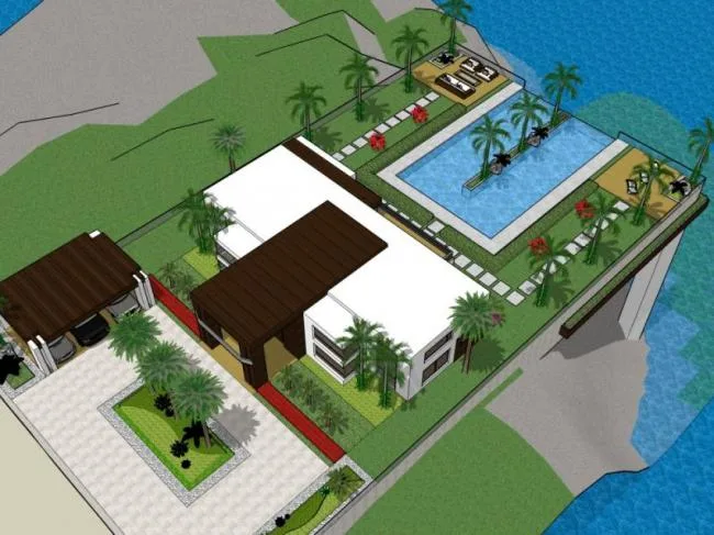 Sketchup Villa Model | Solo Villa, Modern Style