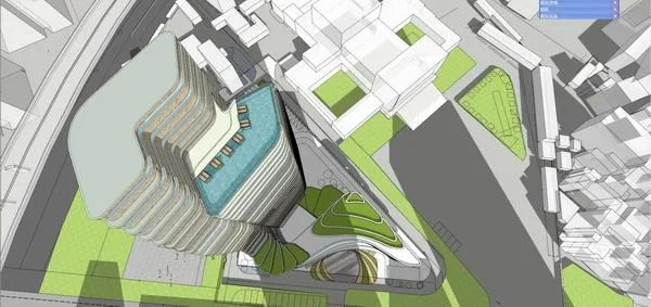 Modern High-Rise Hotel Model in SketchUp