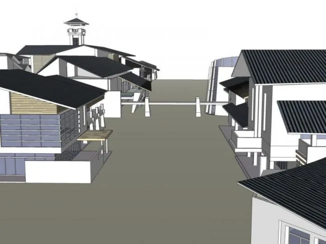 Sketchup Station Road Bridge | Commercial Pier, Modern Chinese Style