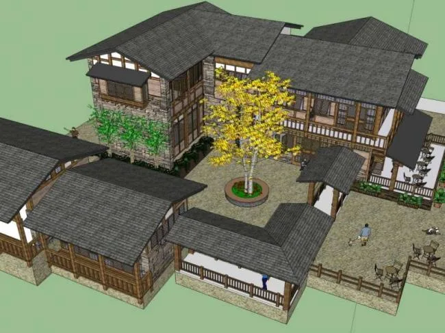 SketchUp Model of a Chinese-Style Solo Villa