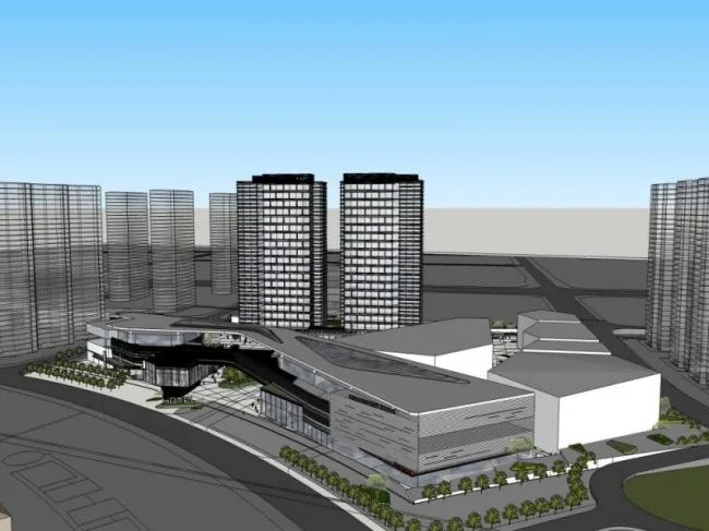 Sketchup Complex Model | Multi Story Commercial Complex, Modern Style