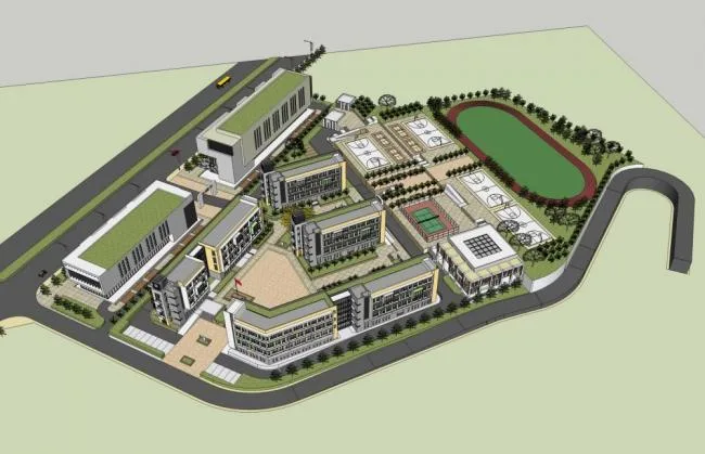 Modern Multi-Story Middle School Design | Contemporary Educational Architecture in SketchUp