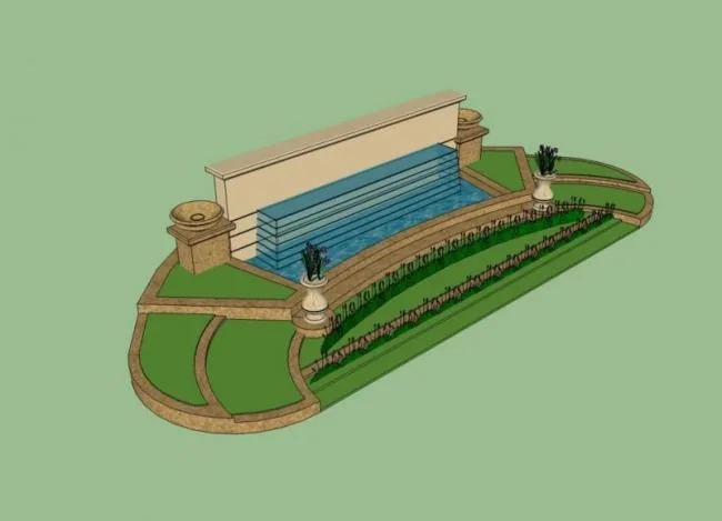 SketchUp Material Model for European Pool Fountain Components