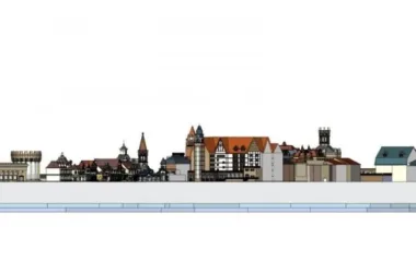 SketchUp Business Model: Multi-Story Classical Commercial Pedestrian Street-BIM WORLD