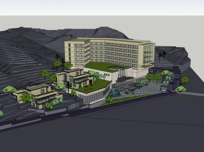 Sketchup Hotel Model | Multi story Resort Hotel Cluster, Modern Style