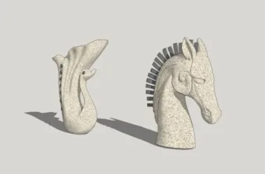 SketchUp Materials for European Landscape: Animal, Water Spray, and Sculpture Components-BIM WORLD