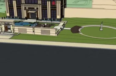 SketchUp Business Model: Multi-Story Chinese-Style Commercial Club Design-BIM WORLD