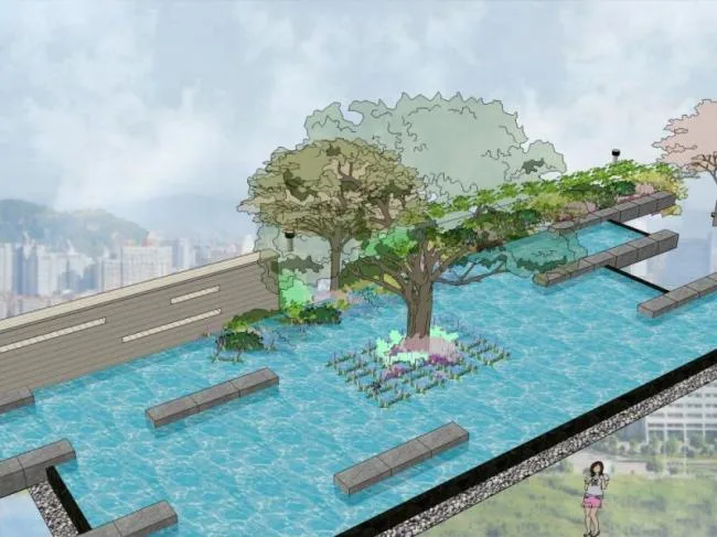 Sketchup Landscape Model | Square Landscape, Modern Style