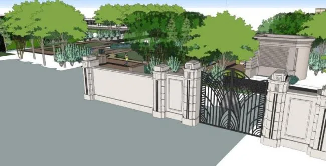 Sketchup Landscape Model | Park Landscape, Classical Style