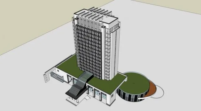 Sketchup Villa Model | High rise Hotel, Oriental Neoclassical