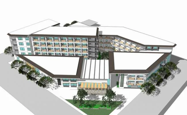 Multi-Story Township Hospital Model in New Chinese Architectural Style | SketchUp Design