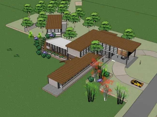 Sketchup Business Model | Low Level Clubhouse, Modern Style