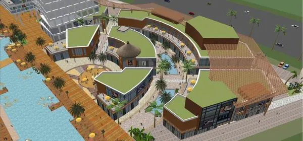 Sketchup Business Model | High rise Shopping Mall, Southeast Asian Modern Style