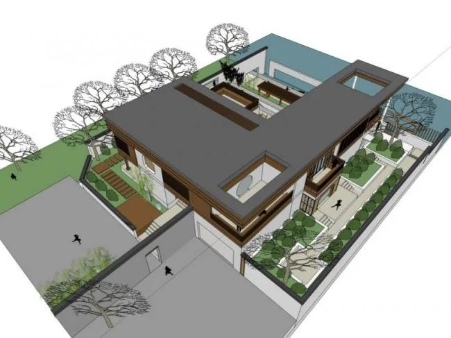 Sketchup Villa Model | Solo Villa, Modern Chinese Style