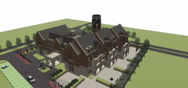 Sketchup School Model | Multi-story Kindergarten, Educational Architecture, Culture, Education, and Health, British Style, Classical Style