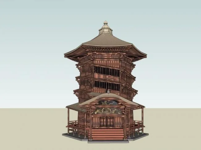 SketchUp Model of Ancient Chinese Multi-Story Tower Architecture