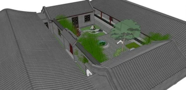 Sketchup Landscape Model | Courtyard Landscape, Chinese Style