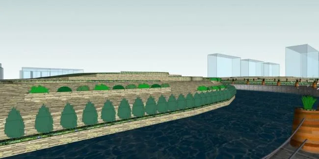 Sketchup Landscape Model | Linshui Road Landscape, Modern Style