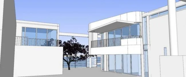 Sketchup Villa Model | California Beach Villa, White Pie Richard Mayer, modern style