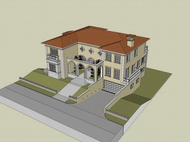 Sketchup Villa Model | Single Family Villa, Classical Style