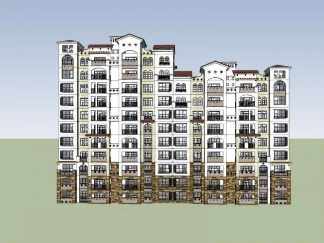 SketchUp Residential Models: High-Rise Buildings in Classical Style