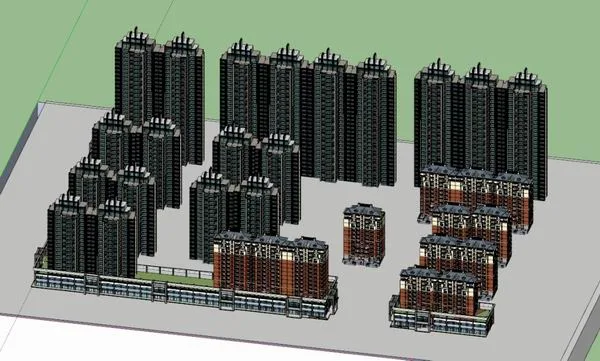 Sketchup Residential Model | Super High rise Residential, High rise Residential, Multi story Residential, Modern Style