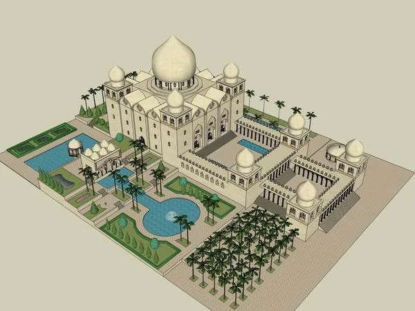 SketchUp Model of a Multi-Story Classical Castle: Ancient Architecture Design