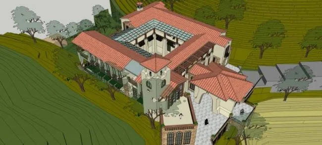 Sketchup Business Model | Multi-story Clubhouse, Mountain Clubhouse, Classical Style