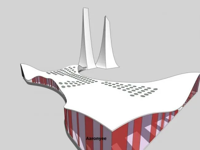 Sketchup Cultural Model | Multi story Art Gallery, Cultural Architecture, Modern Style