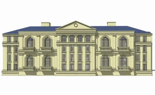 Sketchup Villa Model | Multi row Villa, Stacked, European Style, Classical Style