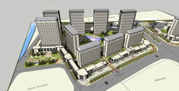 Sketchup Residential Model | High rise residential building, modern style, street side commercial, 11+18 floors