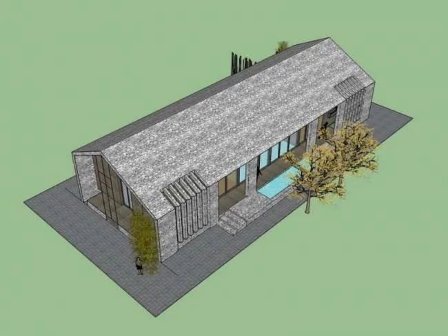 Sketchup Residential Model | Residential, Sloping Roof, Modern Style