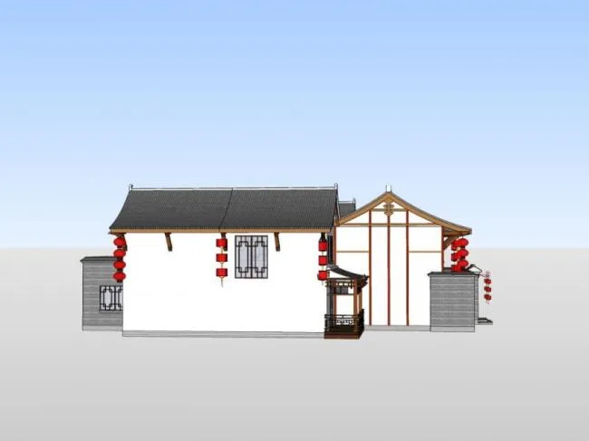 Sketchup Villa Model | Solo Villa, Chinese Style