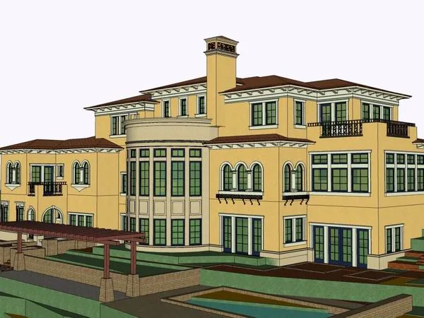Sketchup Villa Model | Single Family Villa, Classical Style
